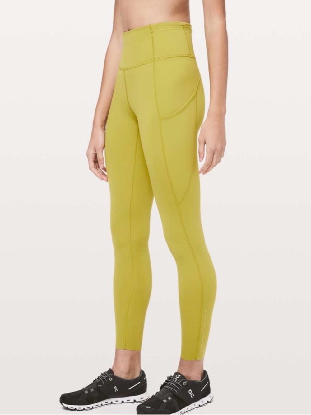 Lululemon Women's Fast and Free Nulux Golden Lime Leggings Size 12